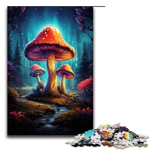 1000 teiliges Puzzle für Erwachsene farbenfrohe psychedelische kosmische Pilze Puzzle für Lernspiele Herausforderung Spielzeug Kunstwerk Geschenk 75 x 50 cm von zouxangzz