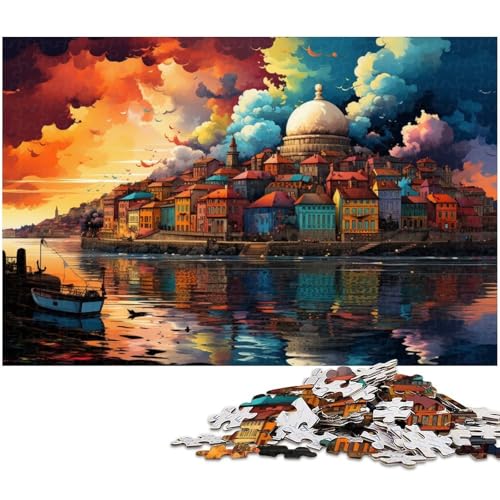 1000 teiliges Puzzle für Erwachsene farbenfrohe schöne Landschaft Puzzle für Lernspiele Herausforderung Spielzeug Kunstwerk Geschenk 1000 Stück (75 x 50 cm) von zouxangzz