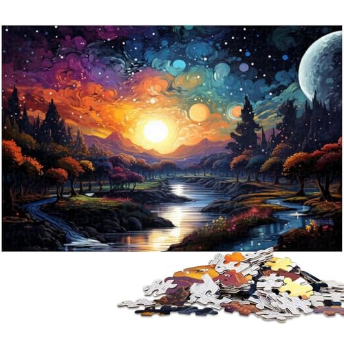 1000 teiliges Puzzle für Erwachsene farbenfrohe wunderschöne Landschaft EIN Kunstwerk für Teenager ab 14 Jahren 1000 Teile (38 x 26 cm) von zouxangzz