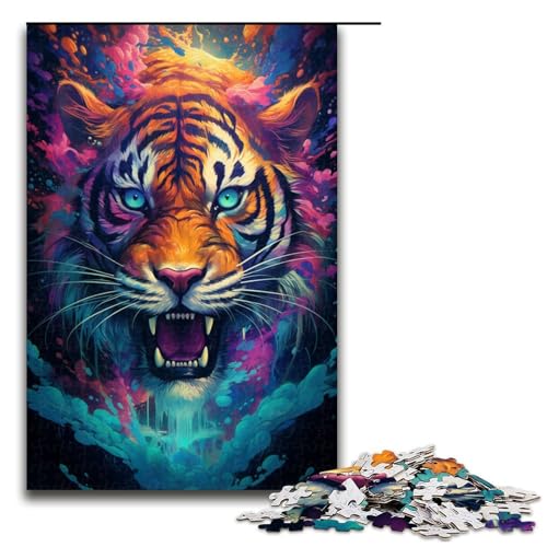 1000 teiliges Puzzle für Erwachsene farbenfroher Psychedelischer böser Tiger aus der Zukunft Puzzle für Erwachsene Holzpuzzle anspruchsvolles Spiel 75 x 50 cm 1000 teiliges Puzzle für Erwachsene farbenfroher Psychedelischer böser Tiger aus der Zukunft Puzzle für Erwachsene Holzpuzzle anspruchsvolles Spiel 75 x 50 cm von zouxangzz