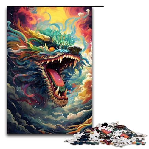 1000 teiliges Puzzle für Erwachsene farbenfroher Psychedelischer chinesischer Drache Holzpuzzle für Erwachsene und Kinder Stressabbau Tool 75 x 50 cm 1000 teiliges Puzzle für Erwachsene farbenfroher Psychedelischer chinesischer Drache Holzpuzzle für Erwachsene und Kinder Stressabbau Tool 75 x 50 cm von zouxangzz