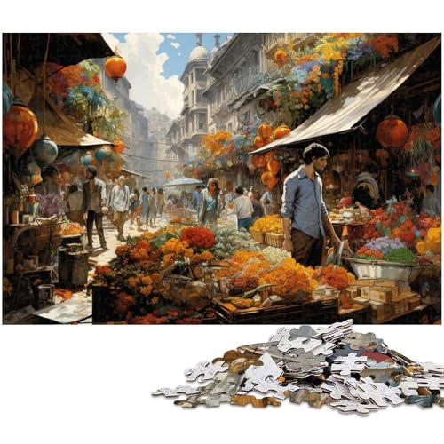 1000 teiliges Puzzle für Erwachsene farbenfrohes Bezauberndes Straßenpuzzle als Geschenk zum Stressabbau schwierige Herausforderung 1000 Teile (38 x 26 cm) von zouxangzz