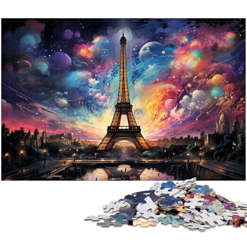 1000 teiliges Puzzle für Erwachsene farbenfrohes Eiffelturm Puzzle Papierpuzzle Lernspielzeug 1000 Teile (38 x 26 cm) von zouxangzz