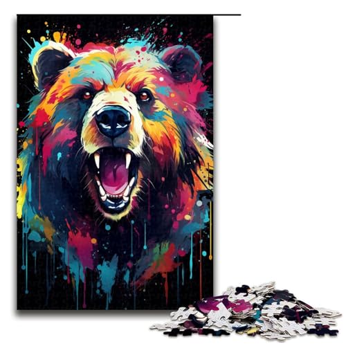 1000 teiliges Puzzle für Erwachsene farbenfrohes Fantasie Bären Puzzle für Lernspiele Herausforderung Spielzeug Kunstwerk Geschenk 75 x 50 cm von zouxangzz