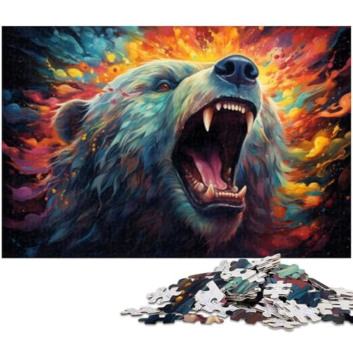1000 teiliges Puzzle für Erwachsene farbenfrohes Fantasie Eisbär Spielzeug Denkspiel anspruchsvolles Puzzlespiel und Familienspiel 1000 Teile (38 x 26 cm) von zouxangzz