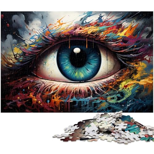 1000 teiliges Puzzle für Erwachsene farbenfrohes Fantasy Augen Kunst Puzzle für Lernspiele Herausforderung Spielzeug Kunstwerk Geschenk 1000 PCS (75 x 50 cm) von zouxangzz