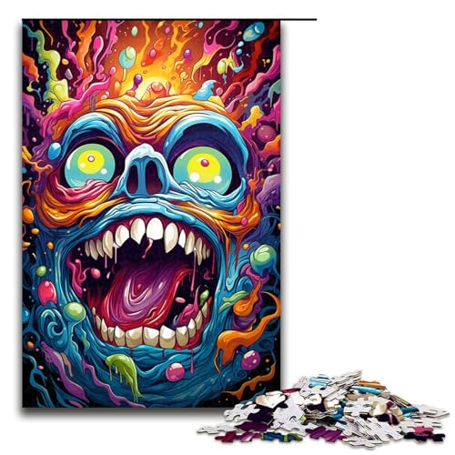 1000 teiliges Puzzle für Erwachsene farbenfrohes Fantasy Dämonen Puzzle für Lernspiele Herausforderung Spielzeug Kunstwerk Geschenk 75 x 50 cm von zouxangzz