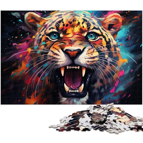 1000 teiliges Puzzle für Erwachsene farbenfrohes Fantasy Geparden Puzzle für Kinder Holzpuzzle Lernspiel für Erwachsene 1000 Teile (75 x 50 cm) von zouxangzz