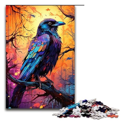 1000 teiliges Puzzle für Erwachsene farbenfrohes Fantasy Krähen Spiel ganze Familie 75 x 50 cm von zouxangzz