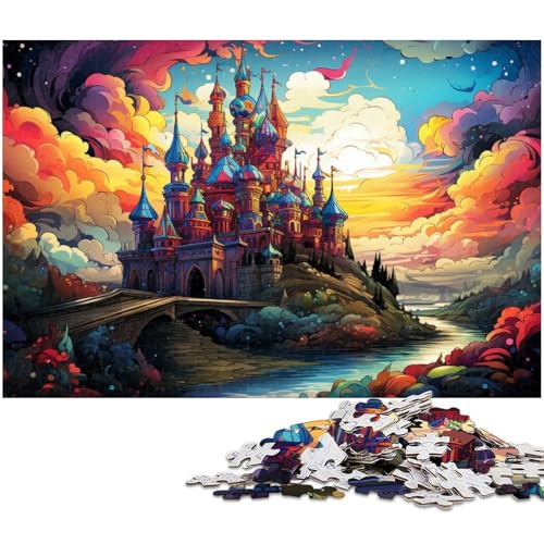 1000 teiliges Puzzle für Erwachsene farbenfrohes Fantasy Schloss Lernspiel Herausforderung Spielzeug Kunstwerk Geschenk 1000 Teile (38 x 26 cm) von zouxangzz