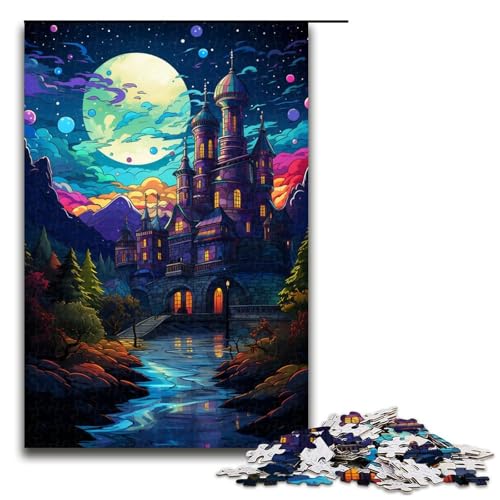 1000 teiliges Puzzle für Erwachsene farbenfrohes Fantasy Schloss Lernspiel Herausforderung Spielzeug Kunstwerk Geschenk 75 x 50 cm von zouxangzz