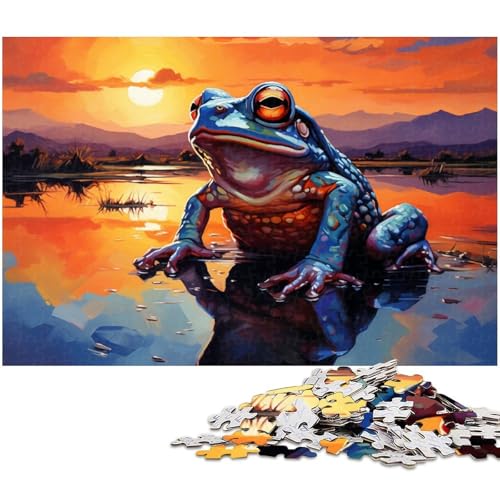 1000 teiliges Puzzle für Erwachsene farbenfrohes Frosch Kunstwerk für Teenager ab 14 Jahren 1000 Teile (75 x 50 cm) von zouxangzz