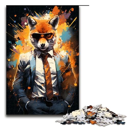 1000 teiliges Puzzle für Erwachsene farbenfrohes Fuchs Boss Puzzle für Lernspiele Herausforderung Spielzeug Kunstwerk Geschenk 75 x 50 cm von zouxangzz