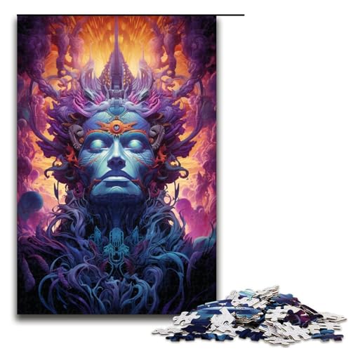 1000 teiliges Puzzle für Erwachsene farbenfrohes Gott Puzzle für Erwachsene Holzpuzzle anspruchsvolles Spiel 75 x 50 cm von zouxangzz