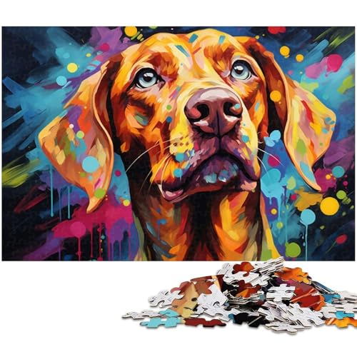 1000 teiliges Puzzle für Erwachsene farbenfrohes Hunde Kunst Puzzle als Geschenk Familienspiel Stressabbau schwieriges Herausforderungspuzzle 1000 Teile (75 x 50 cm) von zouxangzz