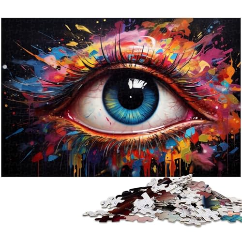 1000 teiliges Puzzle für Erwachsene farbenfrohes Kunst Augen Puzzle für Lernspiele Herausforderung Spielzeug Kunstwerk Geschenk 1000 Stück (75 x 50 cm) von zouxangzz