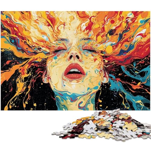 1000 teiliges Puzzle für Erwachsene farbenfrohes Kunst Frauenspielzeug intellektuelles Spiel anspruchsvolles Puzzlespiel und Familienspiel 1000 Teile (75 x 50 cm) von zouxangzz