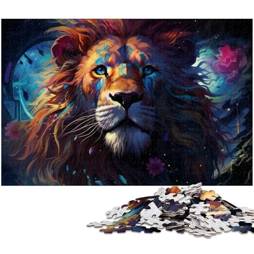 1000 teiliges Puzzle für Erwachsene farbenfrohes Löwen Kunst Puzzle für Lernspiele Herausforderung Spielzeug Kunstwerk Geschenk 1000 PCS (75 x 50 cm) von zouxangzz