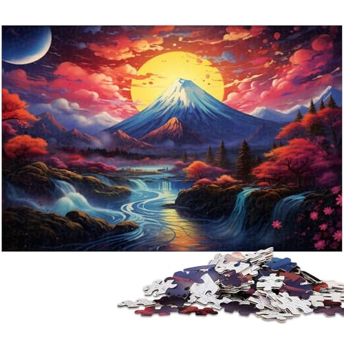 1000 teiliges Puzzle für Erwachsene farbenfrohes Mount Fuji Puzzle für Lernspiele Herausforderung Spielzeug Kunstwerk Geschenk 1000 Teile (38 x 26 cm) von zouxangzz