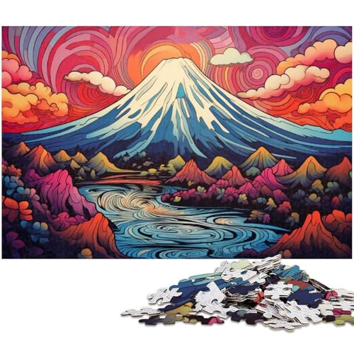 1000 teiliges Puzzle für Erwachsene farbenfrohes Mount Fuji Puzzle für Lernspiele Herausforderung Spielzeug Kunstwerk Geschenk 1000 Teile (75 x 50 cm) von zouxangzz