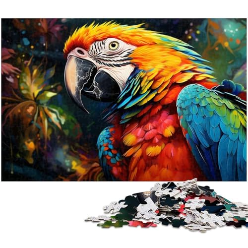 1000 teiliges Puzzle für Erwachsene farbenfrohes Papageien Puzzle für Kinder Holzpuzzle Lernspiel für Erwachsene 1000 Teile (75 x 50 cm) von zouxangzz