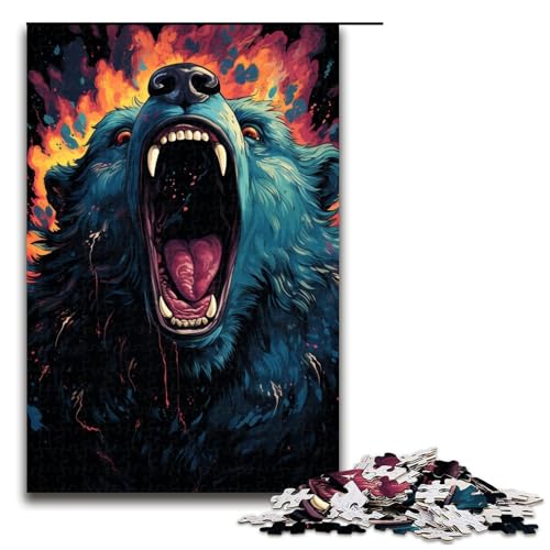 1000 teiliges Puzzle für Erwachsene farbenfrohes Psychedelia of Mutant Bears Puzzle praktisches Spiel 75 x 50 cm von zouxangzz