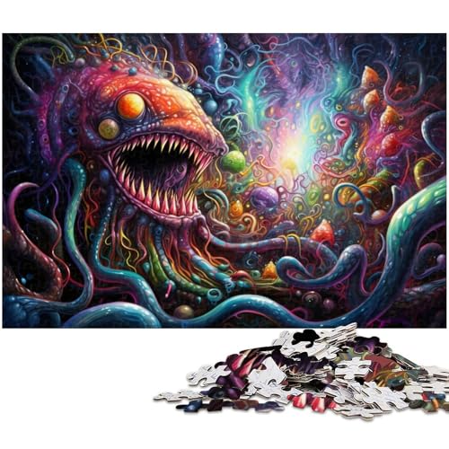 1000 teiliges Puzzle für Erwachsene farbenfrohes Schlangen Kunst Puzzle Holzpuzzle Lernspielzeug (Größe 75 x 50 cm) von zouxangzz