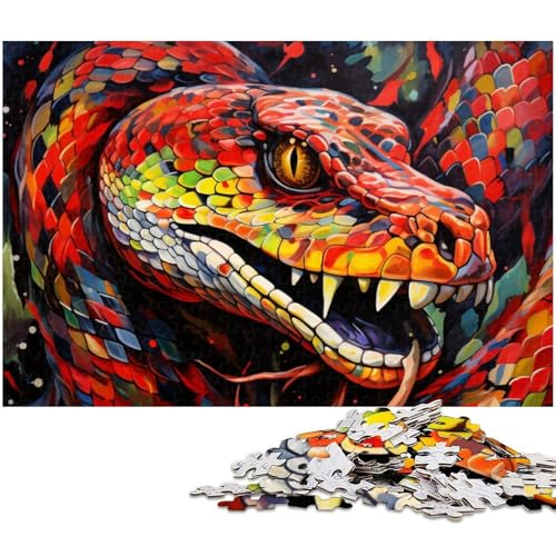 1000 teiliges Puzzle für Erwachsene farbenfrohes Schlangenspielzeug Denkspiel anspruchsvolles Puzzlespiel und Familienspiel (Größe 75 x 50 cm) von zouxangzz