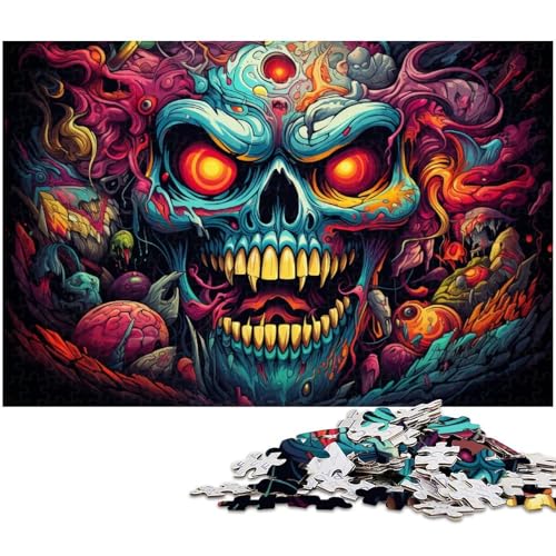 1000 teiliges Puzzle für Erwachsene farbenfrohes Synthwave Monster Puzzle Kunstwerk für Teenager ab 14 Jahren 1000 Teile (75 x 50 cm) von zouxangzz