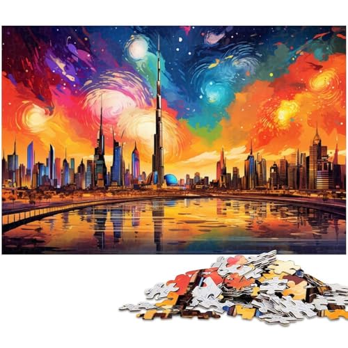 1000 teiliges Puzzle für Erwachsene farbenfrohes VAE Dubai Spielzeug Denkspiel anspruchsvolles Puzzlespiel und Familienspiel 1000 Teile (75 x 50 cm) von zouxangzz