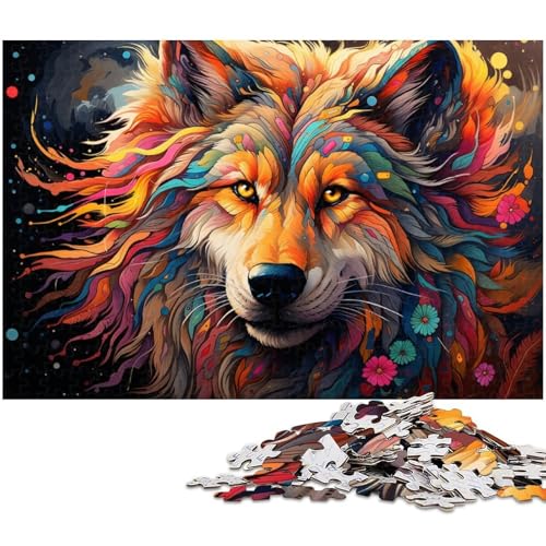 1000 teiliges Puzzle für Erwachsene farbenfrohes Wolf Puzzle für Lernspiele Herausforderung Spielzeug Kunstwerk Geschenk 1000 Teile (75 x 50 cm) von zouxangzz