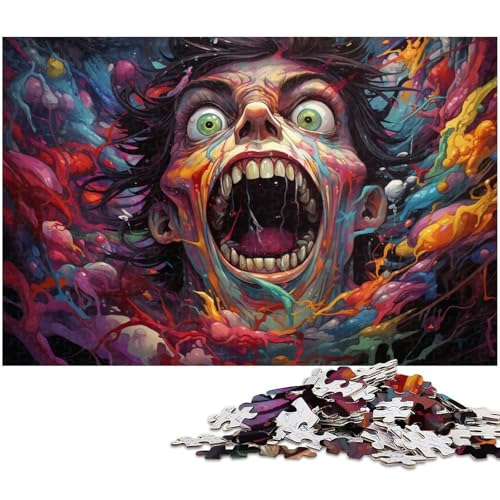 1000 teiliges Puzzle für Erwachsene farbenfrohes dämonisches Kunst Puzzle für Lernspiele Herausforderung Spielzeug Kunstwerk Geschenk 1000 Teile (38 x 26 cm) von zouxangzz