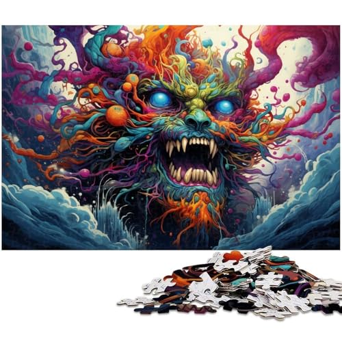 1000 teiliges Puzzle für Erwachsene farbenfrohes dämonisches Kunst Puzzle für Lernspiele Herausforderung Spielzeug Kunstwerk Geschenk 1000 Teile (75 x 50 cm) von zouxangzz