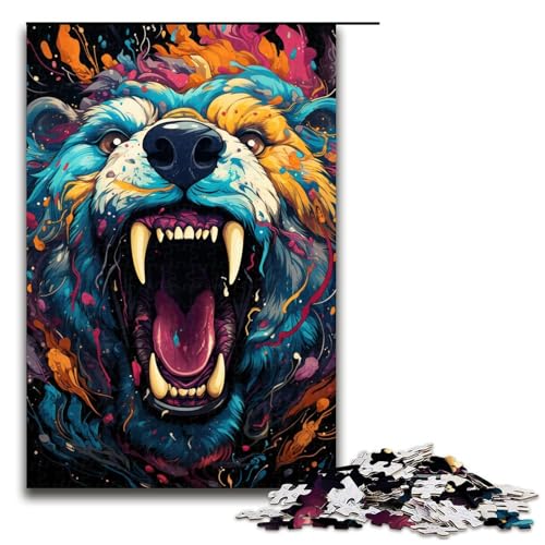 1000 teiliges Puzzle für Erwachsene farbenfrohes exotisches Bären Puzzle praktisches Spiel 75 x 50 cm von zouxangzz