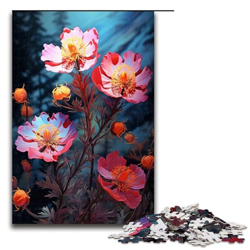 1000 teiliges Puzzle für Erwachsene farbenfrohes psychedelisches Alpen Fingerkraut Puzzle Geburtstagsgeschenk Geschenke für Teenager ab 14 Jahren 75 x 50 cm von zouxangzz