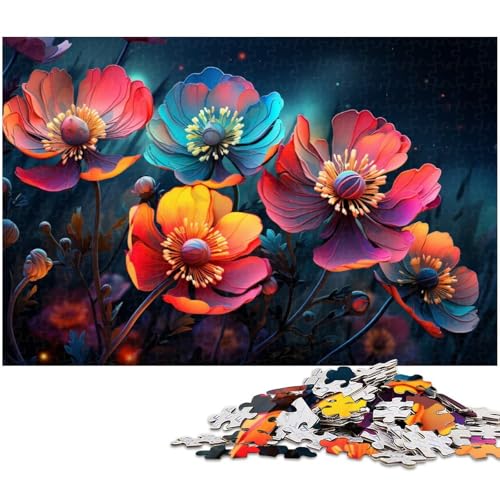 1000 teiliges Puzzle für Erwachsene farbenfrohes psychedelisches Alpen Fingerkraut Puzzle als Geschenk zum Stressabbau schwierige Herausforderung 1000 Teile (75 x 50 cm) von zouxangzz