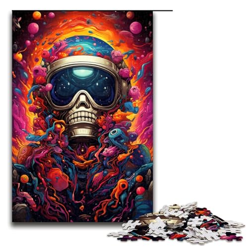 1000 teiliges Puzzle für Erwachsene farbenfrohes psychedelisches Astronauten Puzzle praktisches Spiel 75 x 50 cm von zouxangzz