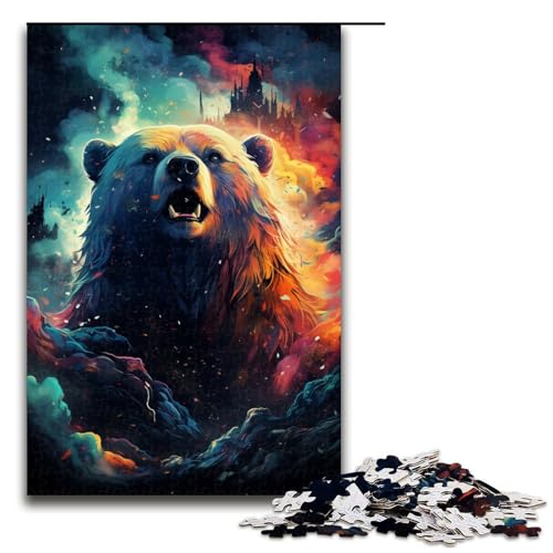 1000 teiliges Puzzle für Erwachsene farbenfrohes psychedelisches Bären Puzzle praktisches Spiel 75 x 50 cm von zouxangzz