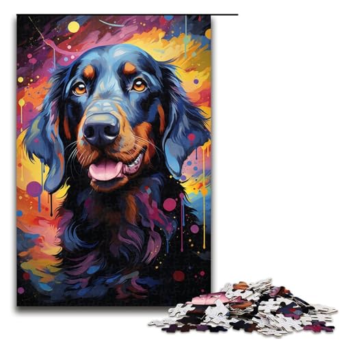 1000 teiliges Puzzle für Erwachsene farbenfrohes psychedelisches Dackel Puzzle für Lernspiele Herausforderung Spielzeug Kunstwerk Geschenk 75 x 50 cm von zouxangzz