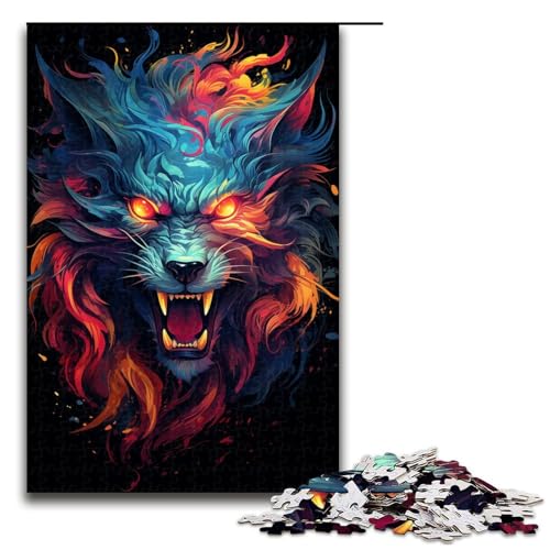 1000 teiliges Puzzle für Erwachsene farbenfrohes psychedelisches Drachentier Puzzle praktisches Spiel 75 x 50 cm von zouxangzz