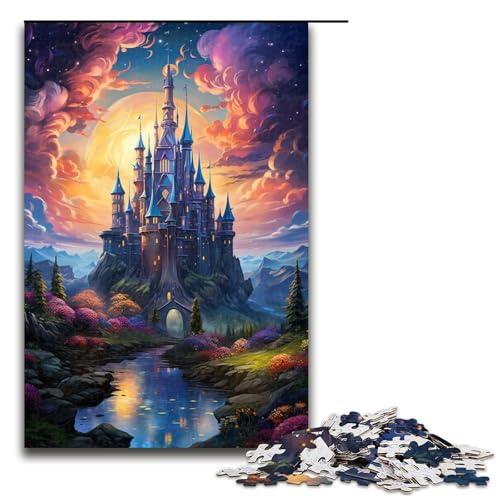 1000 teiliges Puzzle für Erwachsene farbenfrohes psychedelisches Fantasy Schloss Puzzle für Erwachsene Holzpuzzle anspruchsvolles Spiel 75 x 50 cm von zouxangzz