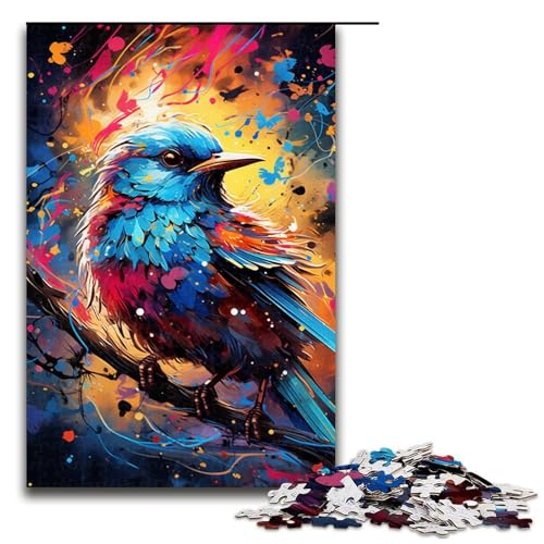 1000 teiliges Puzzle für Erwachsene farbenfrohes psychedelisches Fantasy Spatzen Puzzle für Erwachsene Holzpuzzle anspruchsvolles Spiel 75 x 50 cm von zouxangzz