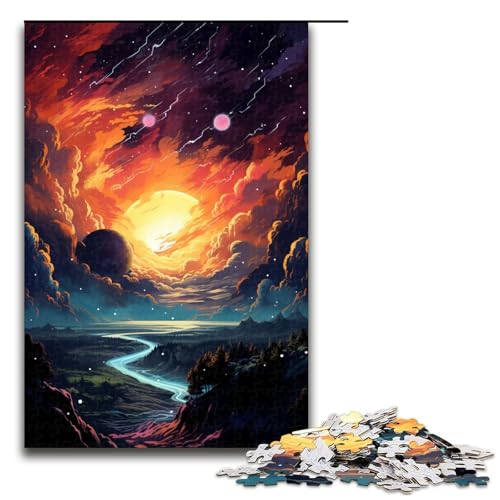 1000 teiliges Puzzle für Erwachsene farbenfrohes psychedelisches Fantasy Weltraum Puzzle für Lernspiele Herausforderung Spielzeug Kunstwerk Geschenk 75 x 50 cm von zouxangzz
