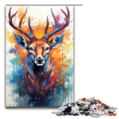 1000 teiliges Puzzle für Erwachsene farbenfrohes psychedelisches Hirsch Tier Puzzle für Erwachsene Holzpuzzle anspruchsvolles Spiel 75 x 50 cm 1000 teiliges Puzzle für Erwachsene farbenfrohes psychedelisches Hirsch Tier Puzzle für Erwachsene Holzpuzzle anspruchsvolles Spiel 75 x 50 cm von zouxangzz