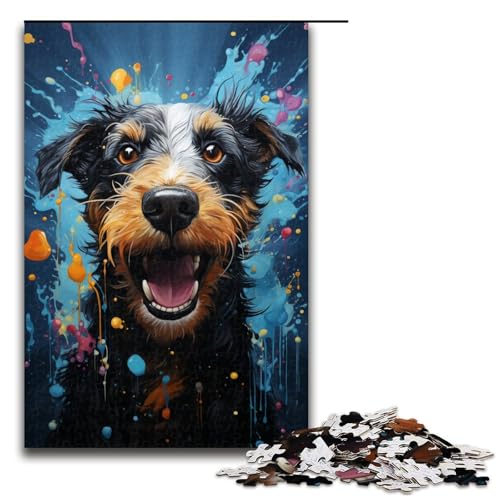 1000 teiliges Puzzle für Erwachsene farbenfrohes psychedelisches Hunde Unterwasser Terrier Spiel ganze Familie 75 x 50 cm von zouxangzz