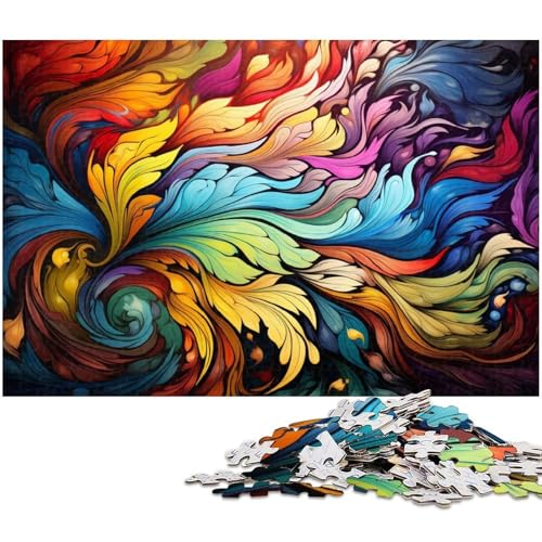 1000 teiliges Puzzle für Erwachsene farbenfrohes psychedelisches Kunst Puzzle für Lernspiele Herausforderung Spielzeug Kunstwerk Geschenk 1000 Teile (38 x 26 cm) von zouxangzz