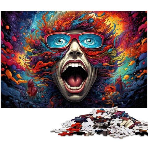 1000 teiliges Puzzle für Erwachsene farbenfrohes psychedelisches Kunst Puzzle für Lernspiele Herausforderung Spielzeug Kunstwerk Geschenk 1000 Teile (75 x 50 cm) von zouxangzz