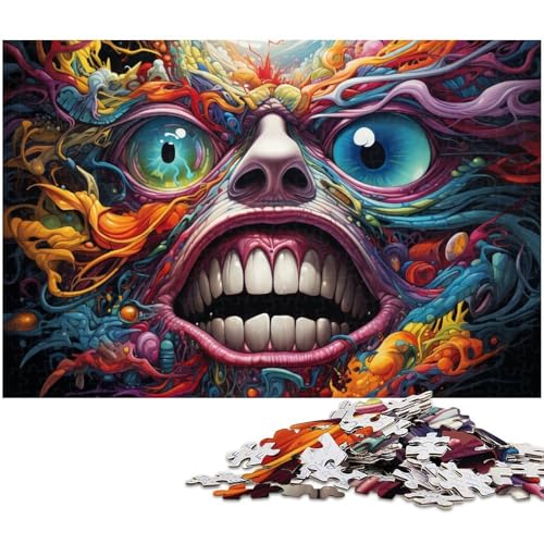 1000 teiliges Puzzle für Erwachsene farbenfrohes psychedelisches Kunst Puzzle für Lernspiele Herausforderung Spielzeug Kunstwerk Geschenk 1000 Teile (75 x 50 cm) von zouxangzz