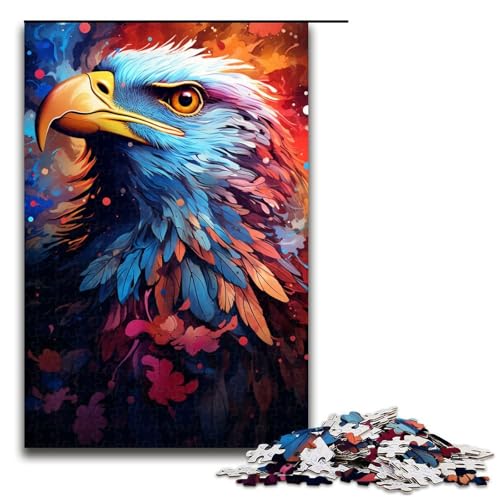 1000 teiliges Puzzle für Erwachsene farbenfrohes psychedelisches Kunstadler Puzzle für Lernspiele Herausforderung Spielzeug Kunstwerk Geschenk 75 x 50 cm von zouxangzz