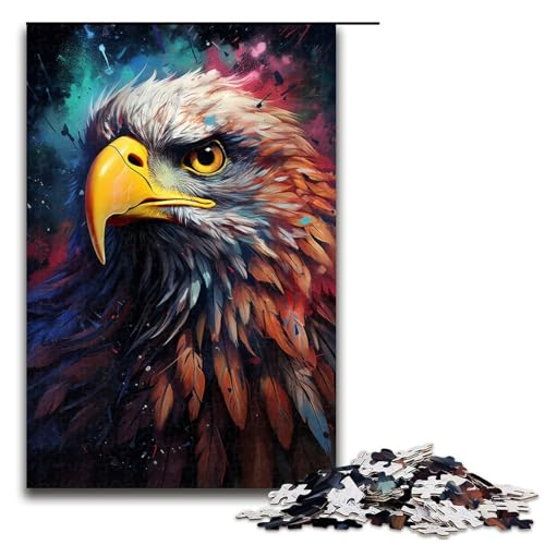 1000 teiliges Puzzle für Erwachsene farbenfrohes psychedelisches Kunstadler Puzzle für Lernspiele Herausforderung Spielzeug Kunstwerk Geschenk 75 x 50 cm von zouxangzz